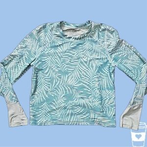Athleta Girl Long Sleeve Rashguard XL (14) and L (12) Aqua Blue